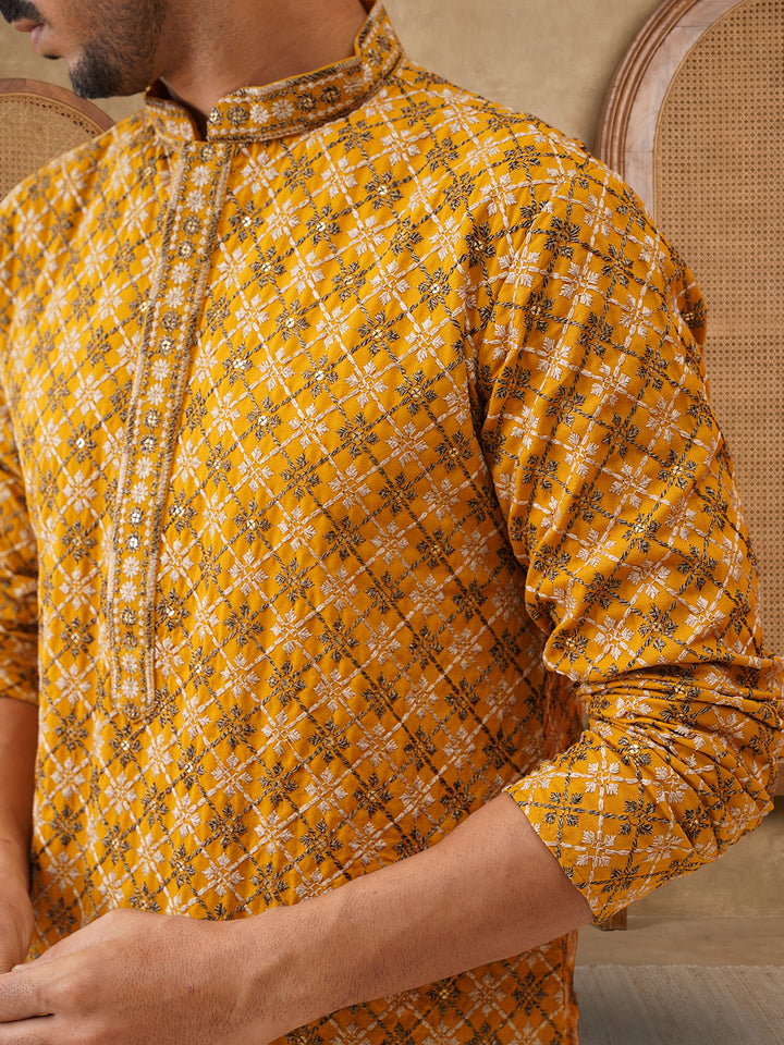 Viscose Rayon Embroidered Sequin Kurta Pyjama