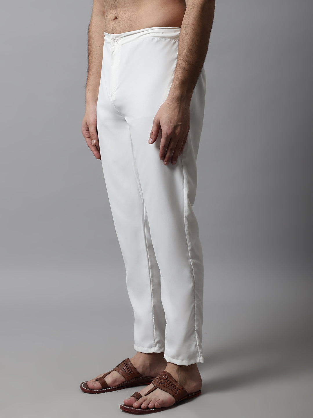Men White Solid Pant Look Pyjama