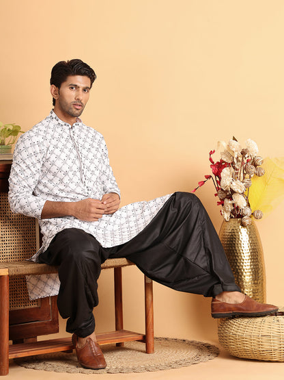 Black Viscose Rayon Salwar For Men