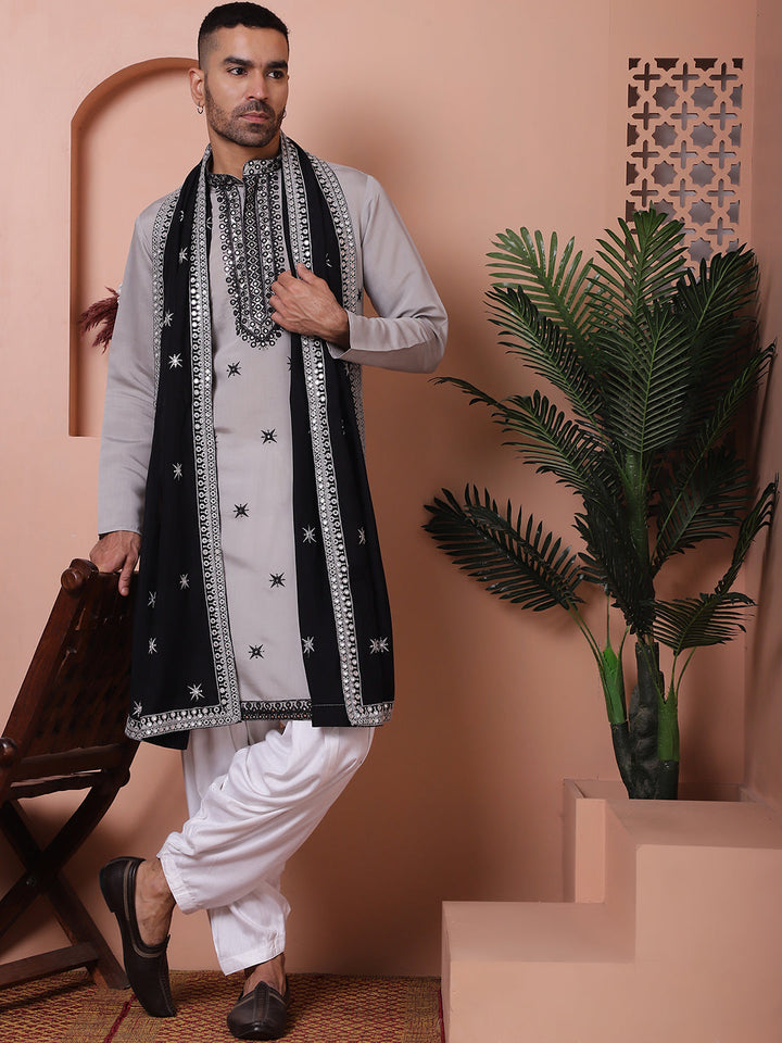 White Viscose Rayon Salwar For Men