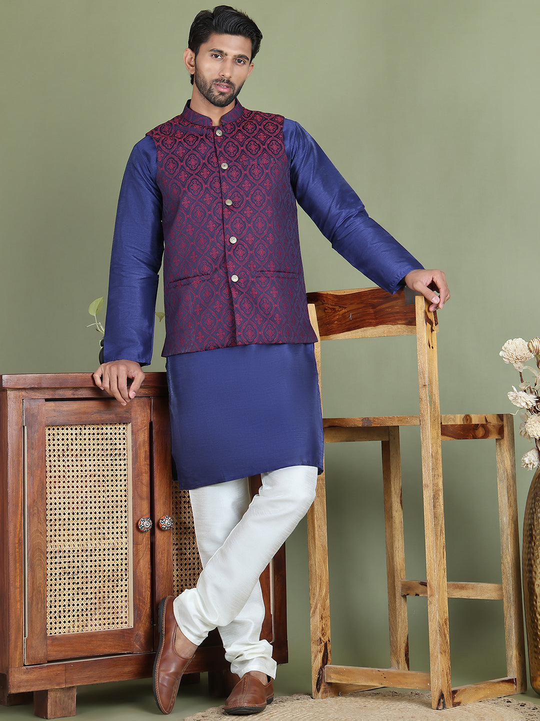 Woven Design Nehru Jacket