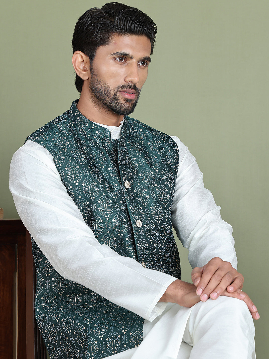 Men'S Printed Nehru Jacket