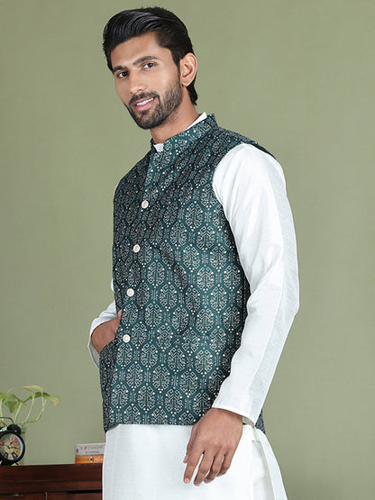 Men'S Printed Nehru Jacket