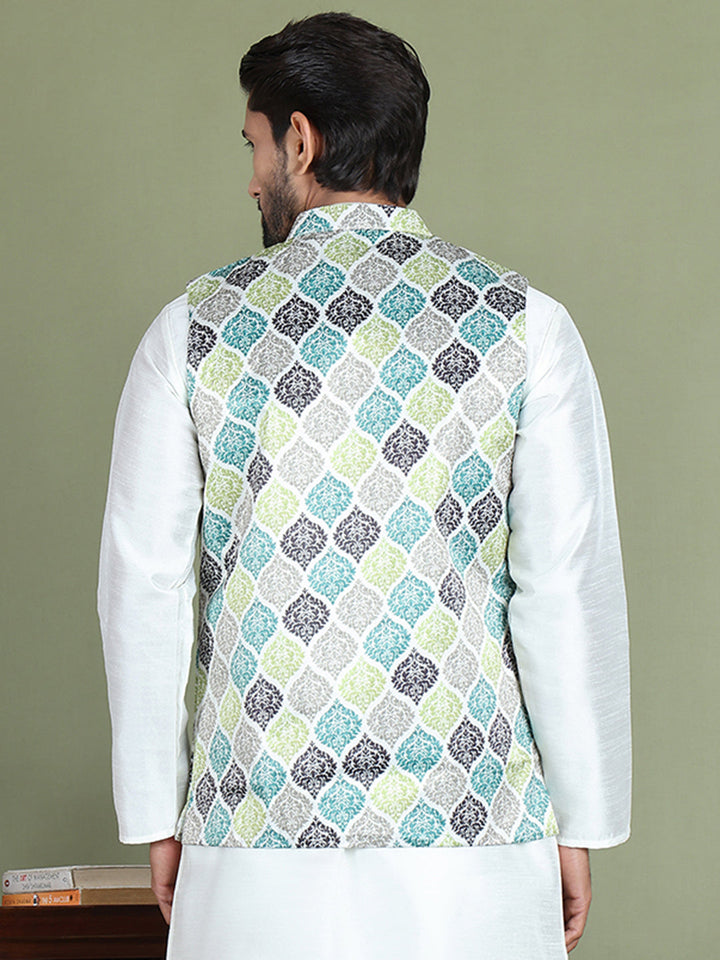 Floral Printed Nehru Jacket.