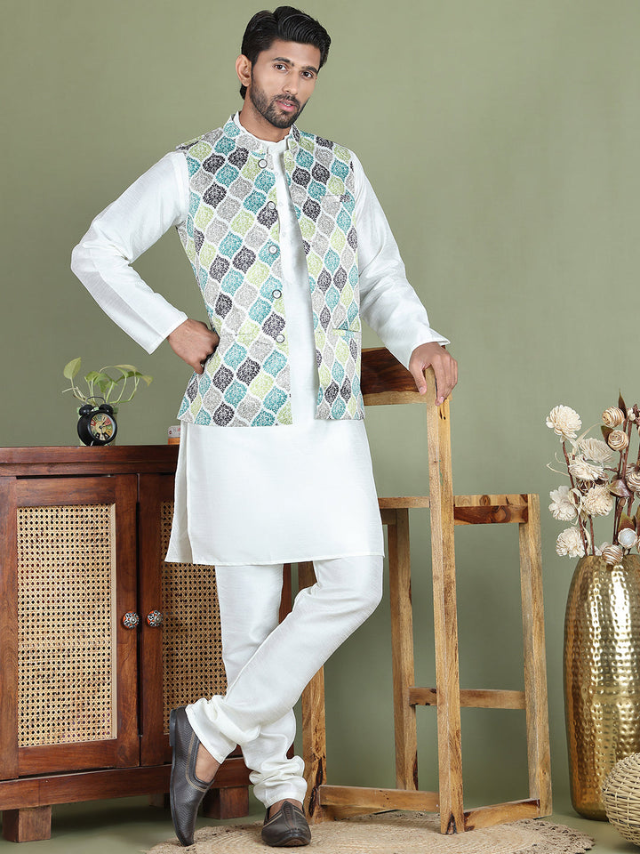 Floral Printed Nehru Jacket.