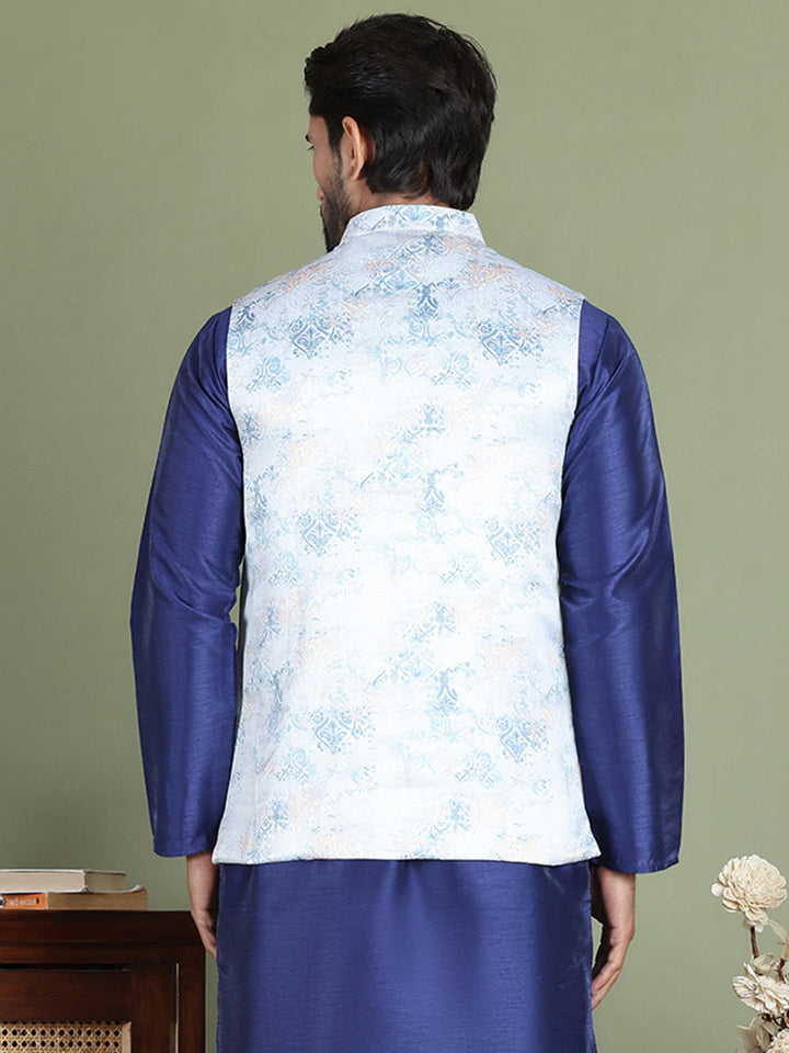 Floral Printed Nehru Jacket.