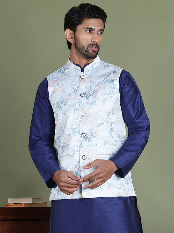 Floral Printed Nehru Jacket.