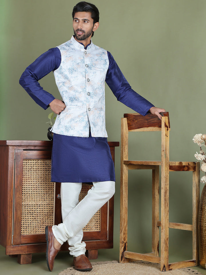 Floral Printed Nehru Jacket.