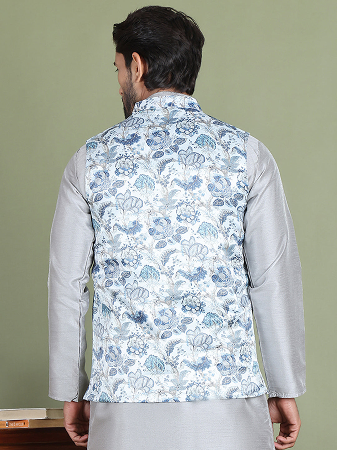 Floral Printed Nehru Jacket.