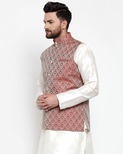 Men'S Woven Jacquard Nehru Jacket