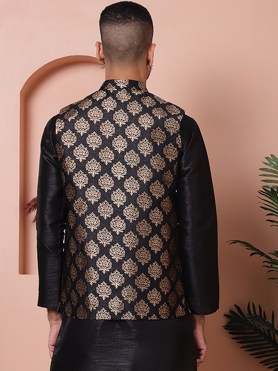 Floral Printed Nehru Jacket For Men