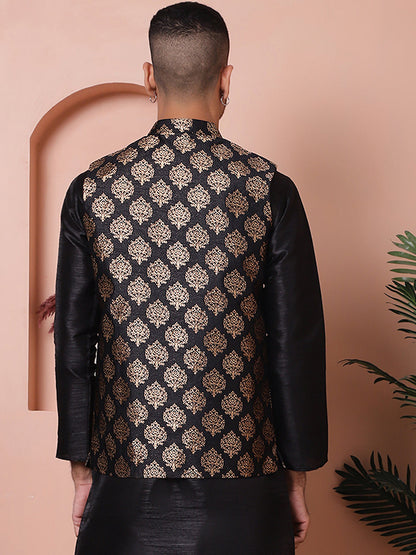 Floral Printed Nehru Jacket For Men