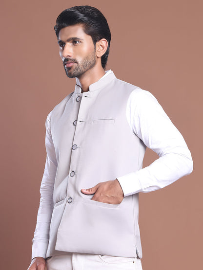 Solid Nehru Jacket For Men