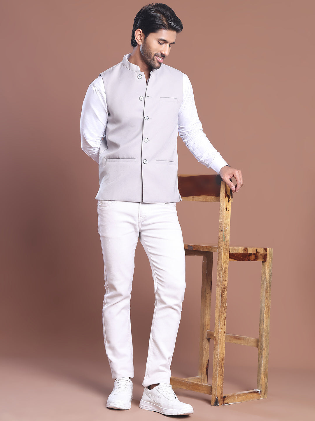 Solid Nehru Jacket For Men