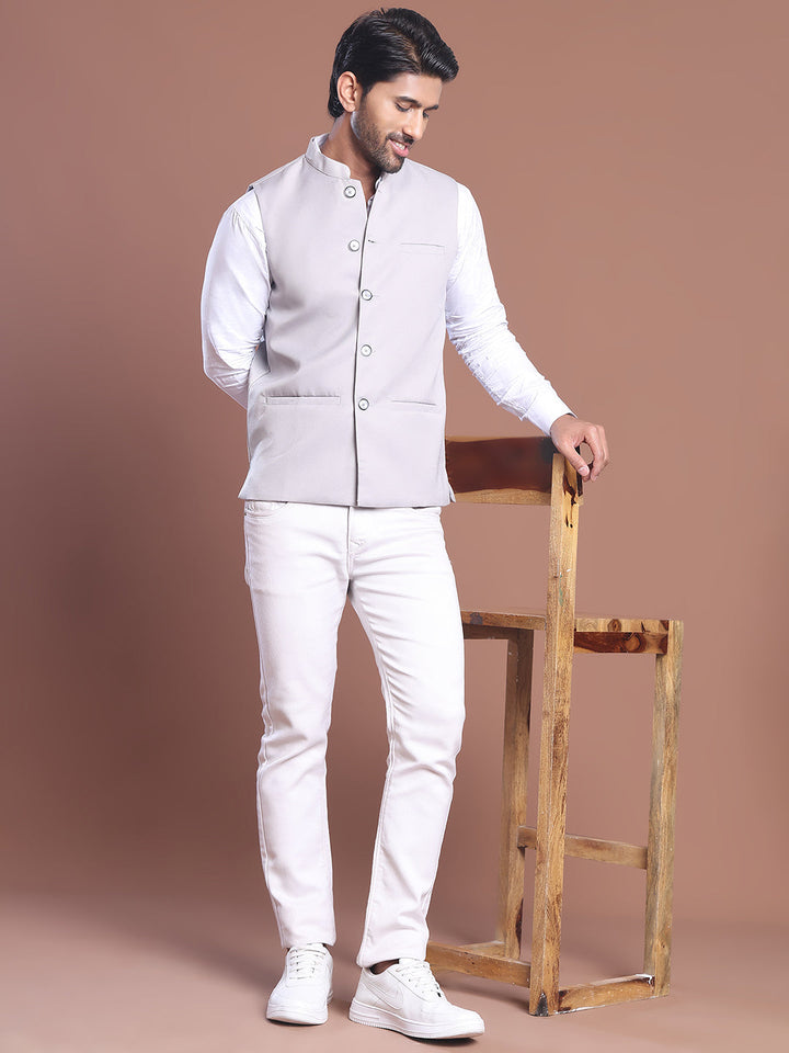 Solid Nehru Jacket For Men