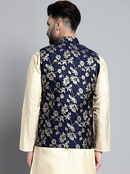 Men'S Woven Design Nehru Jacket.
