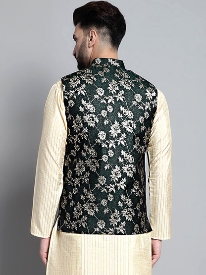Men'S Woven Design Nehru Jacket.