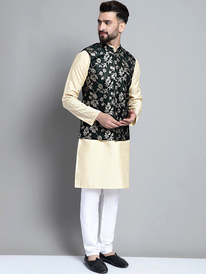 Men'S Woven Design Nehru Jacket.