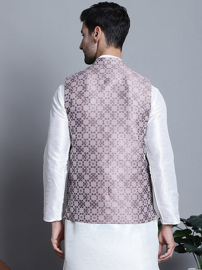 Men'S Woven Design Nehru Jacket