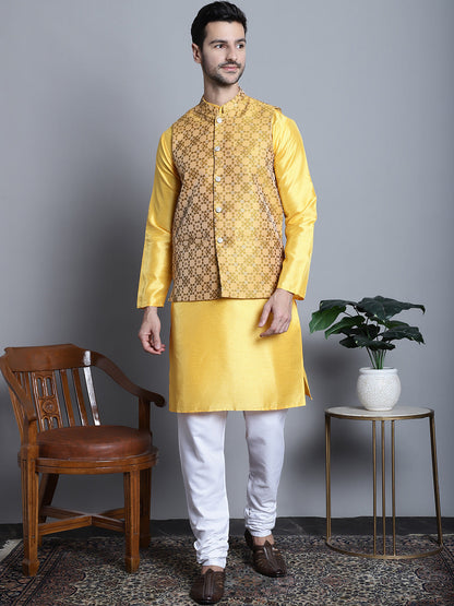 Men'S Woven Design Nehru Jacket