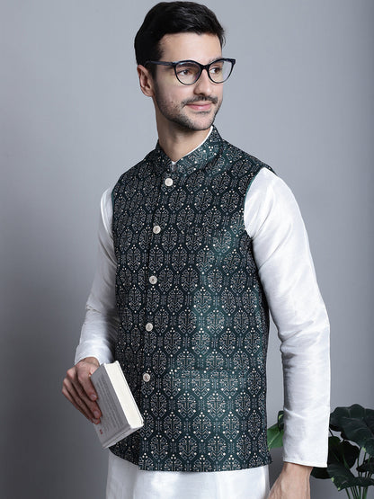Men'S Printed Nehru Jacket