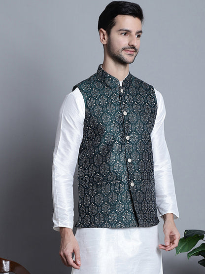 Men'S Printed Nehru Jacket