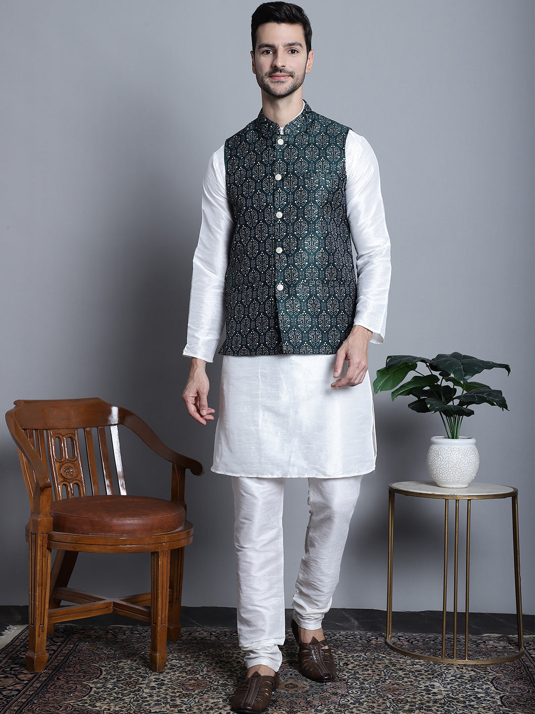 Men'S Printed Nehru Jacket