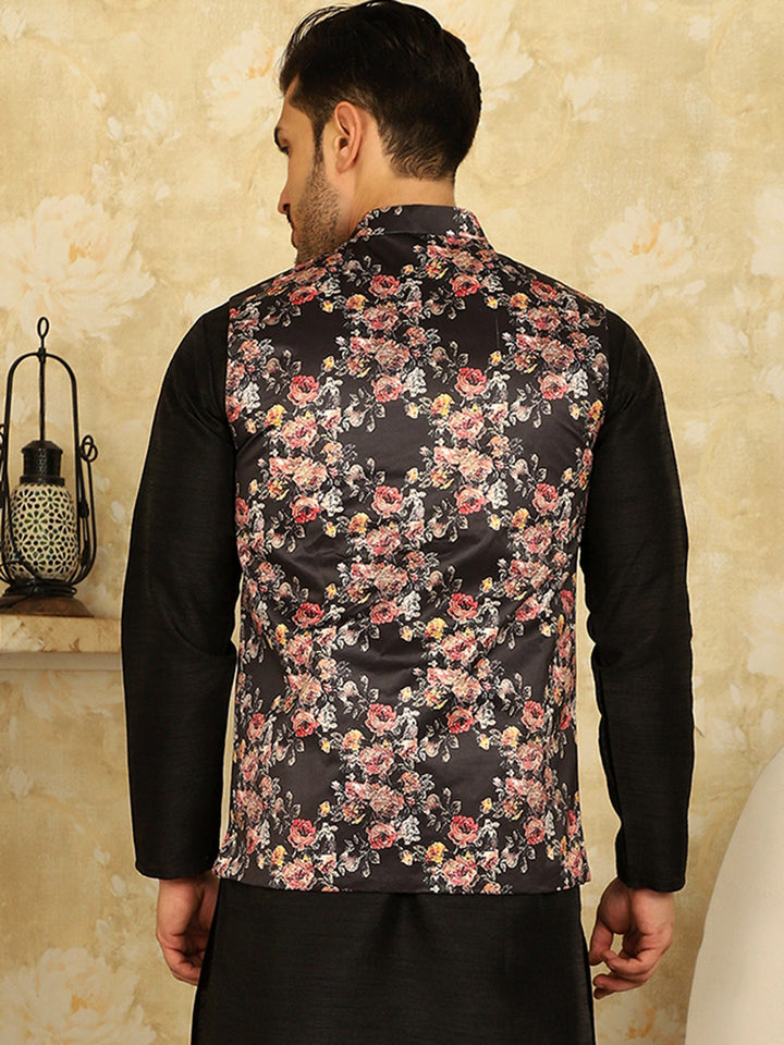 Floral Printed Nehru Jacket.
