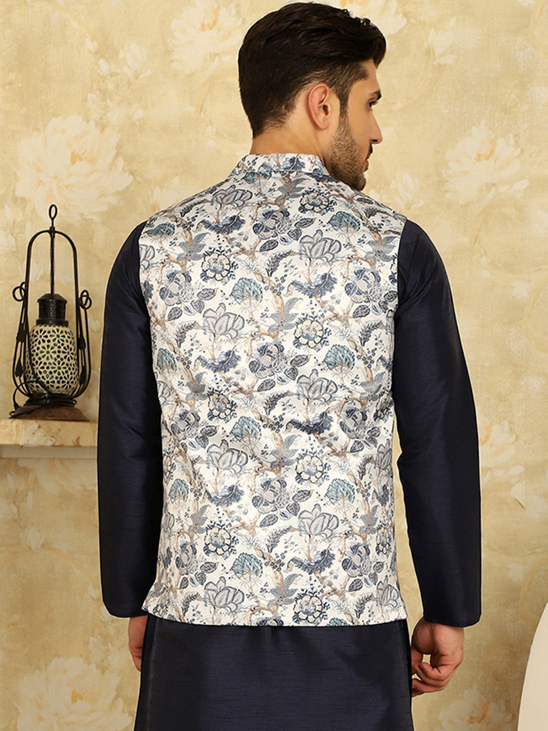 Floral Printed Nehru Jacket.