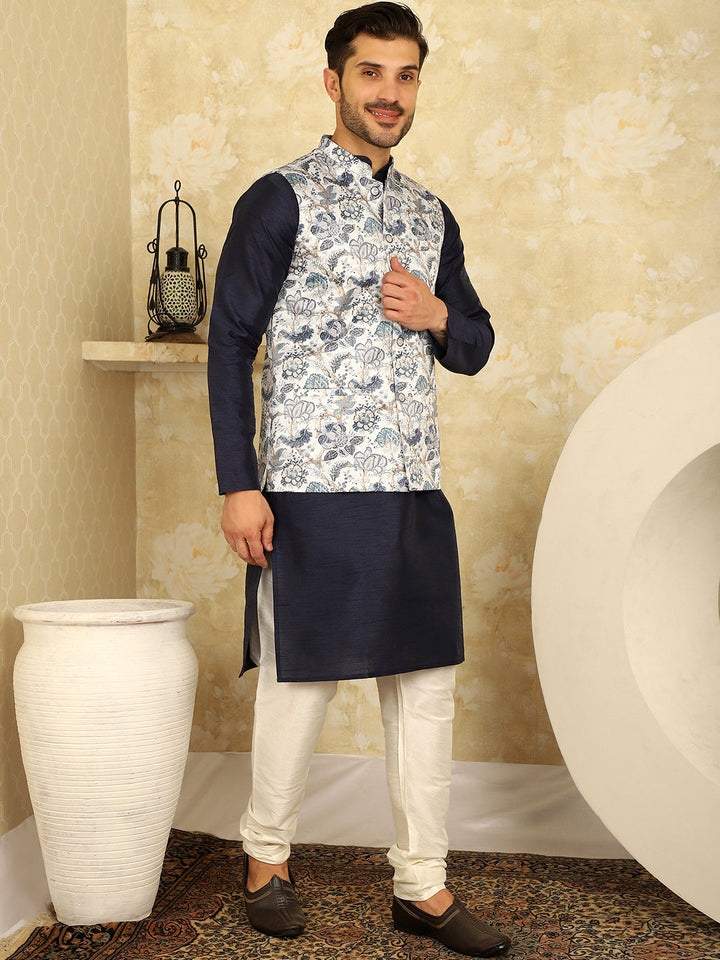 Floral Printed Nehru Jacket.