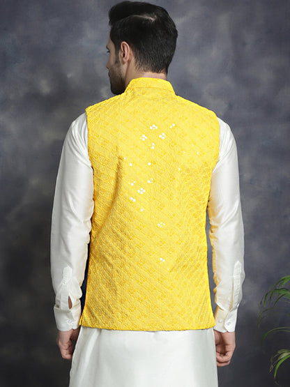 Men'S Embroidered And Sequins Nehru Jacket