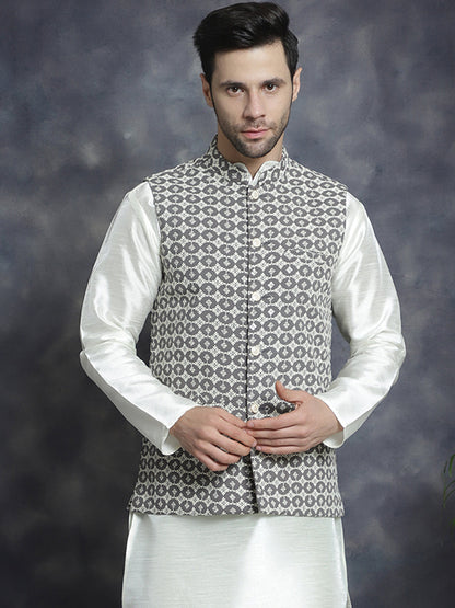 Men'S Embroidered And Sequins Nehru Jacket