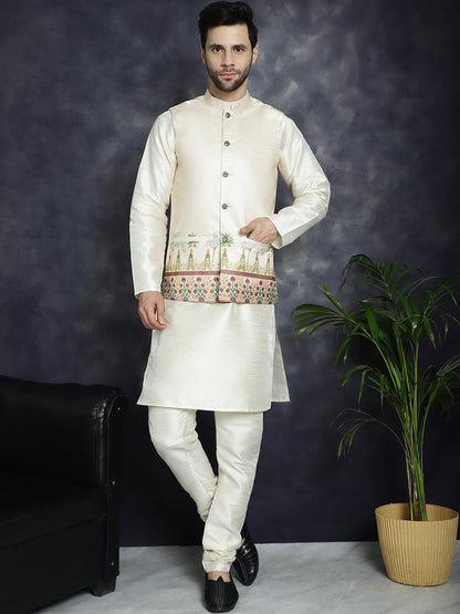 Men'S Printed Nehru Jacket.