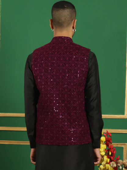 Men'S Sequins Velvet Nehru Jacket