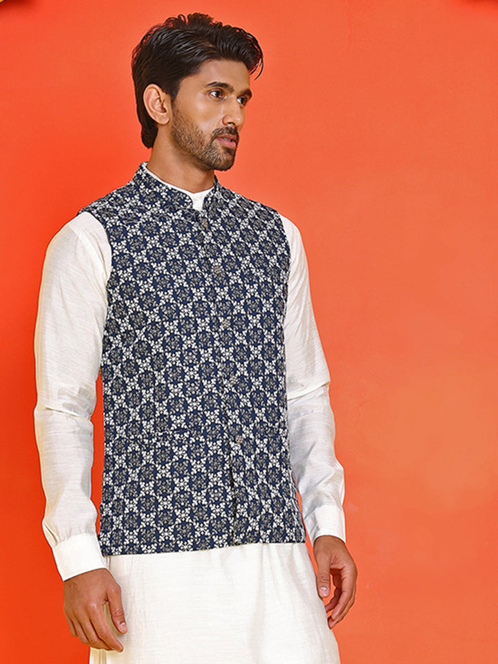 Embroidered Viscose Rayon Nehru Jacket