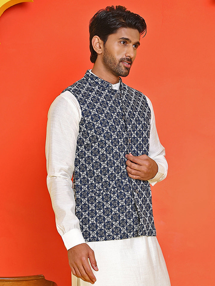 Embroidered Viscose Rayon Nehru Jacket