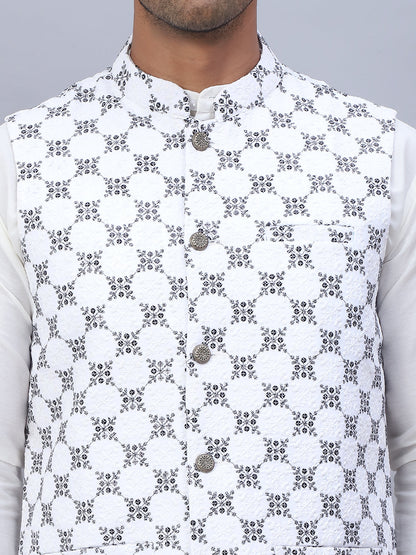 Embroidered Viscose Rayon Nehru Jacket