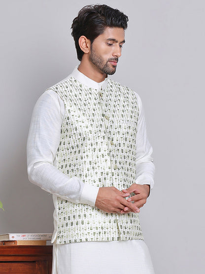 Embroidered Nehru Jacket For Men
