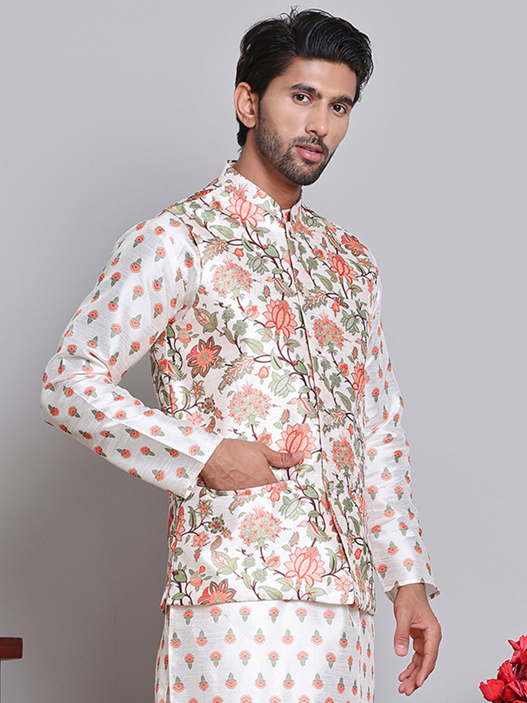Digital Printed Nehru Jacket For Men
