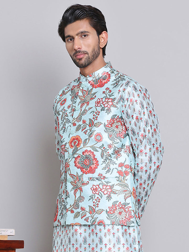 Digital Printed Nehru Jacket For Men