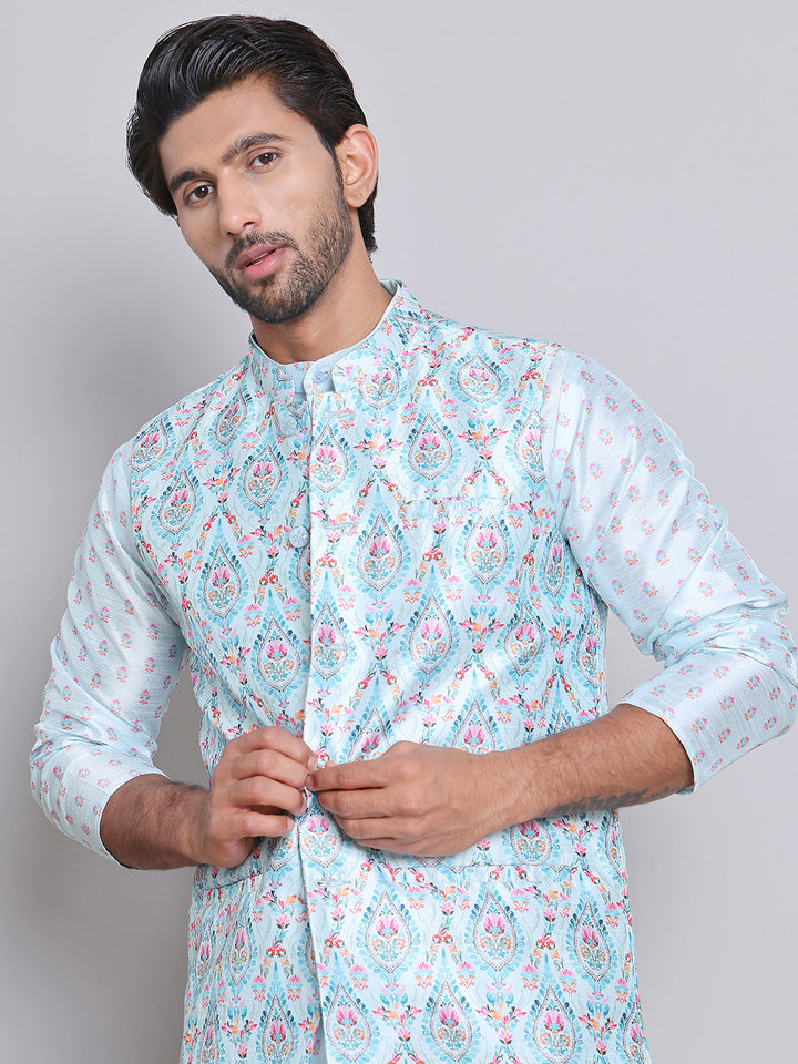 Digital Printed Nehru Jacket For Men