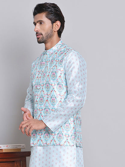 Digital Printed Nehru Jacket For Men