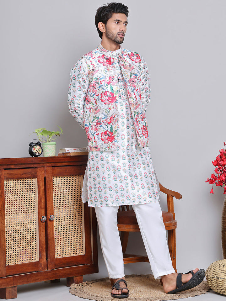 Digital Printed Nehru Jacket For Men