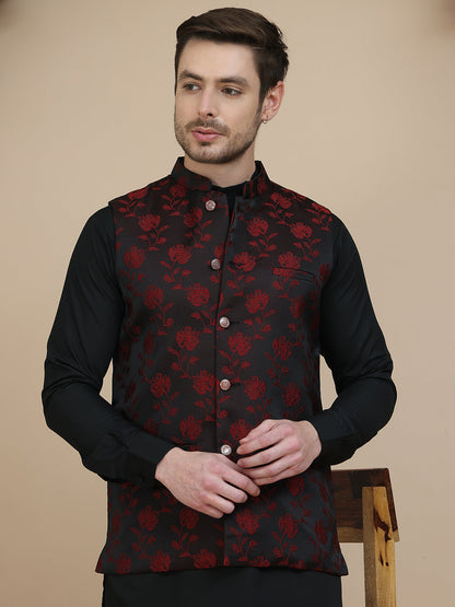 Embossed Nehru Jacket For Men