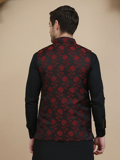 Embossed Nehru Jacket For Men