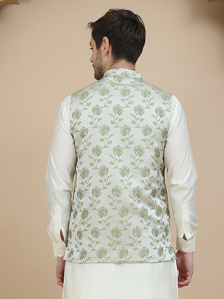 Embossed Nehru Jacket For Men