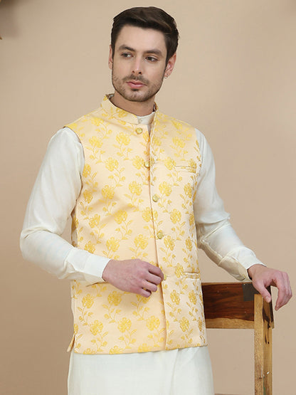 Embossed Nehru Jacket For Men