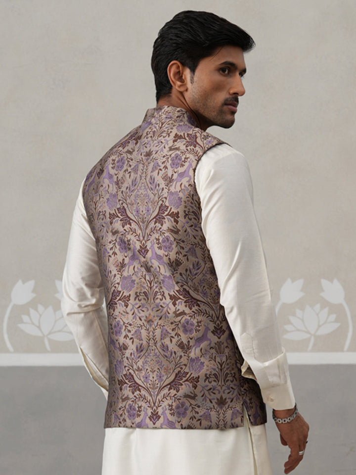 Traditional Woven Jacquard Nehru Jacket