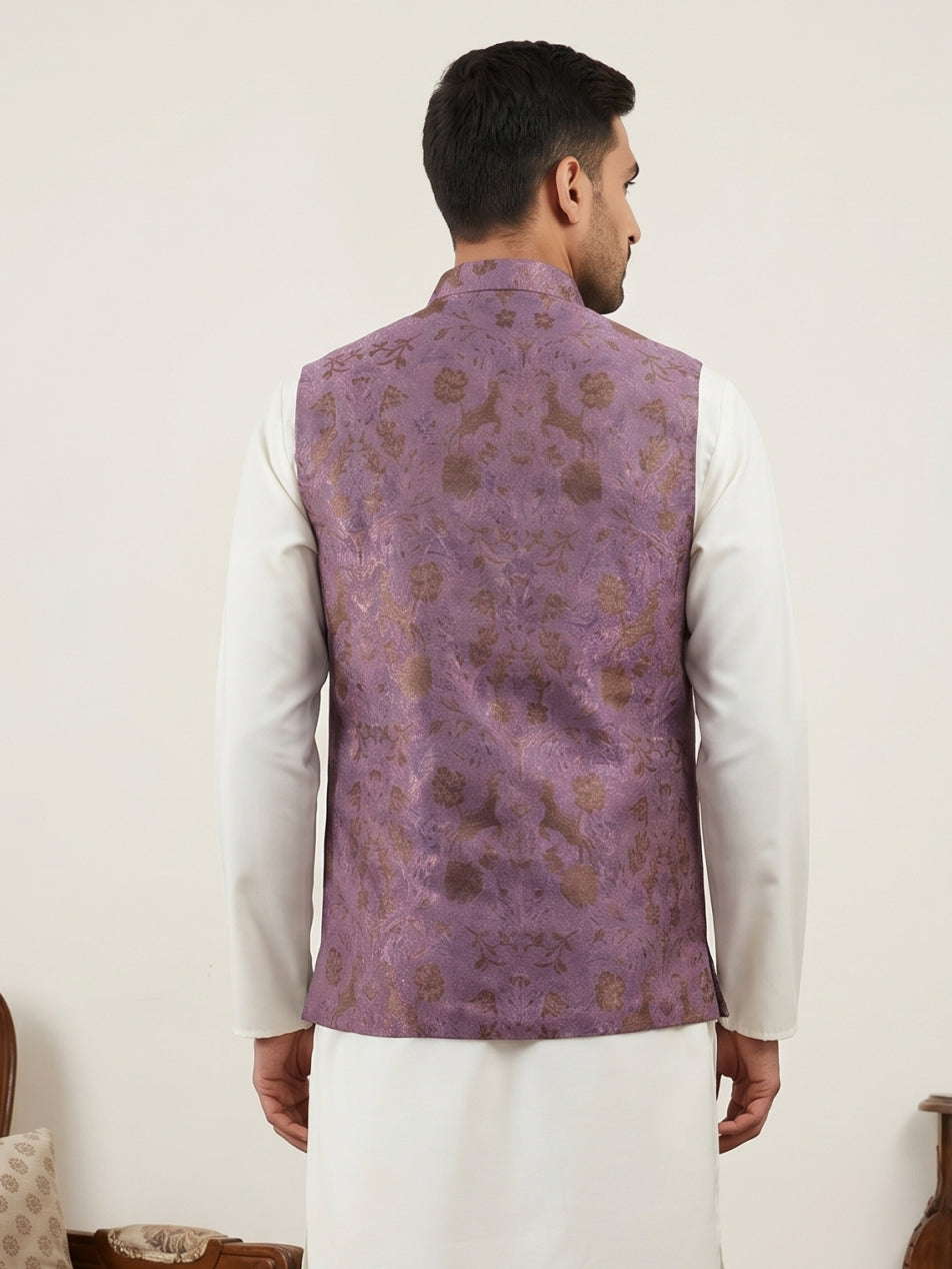 Traditional Woven Jacquard Nehru Jacket