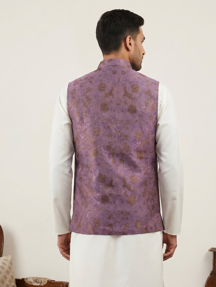 Traditional Woven Jacquard Nehru Jacket